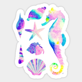 Watercolor Under the Sea Pattern - Pretty Pastel Sticker